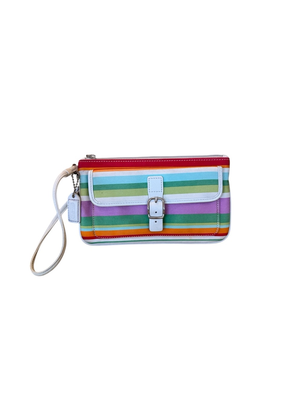Coach Vintage Hamptons Multicolor Striped Wristlet